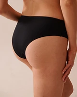 SOLID Recycled Fibers Ribbed Mid-rise Cheeky Bikini Bottom