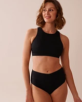 SOLID Recycled Fibers Ribbed High Waist Bikini Bottom