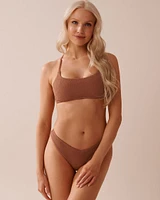 TERRACOTTA Textured Thong Bikini Bottom