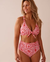 MEDITERRANEAN TILE Draped High Waist Bikini Bottom