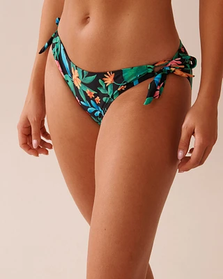 MIDNIGHT TROPICS Side Tie Bikini Bottom