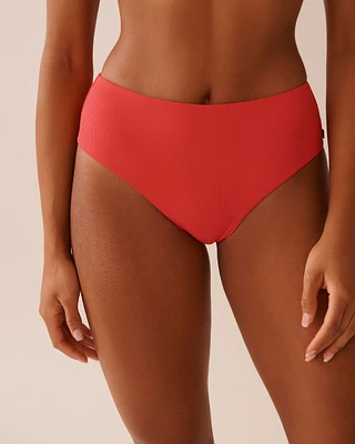 HIBISCUS Ribbed Mid-rise Cheeky Bikini Bottom