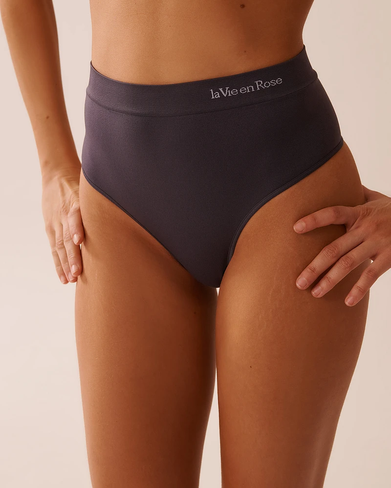 Seamless Fabric High Waist Thong Panty