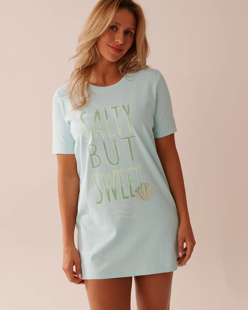 Seashell Print Cotton Sleepshirt