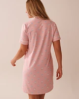 Seagull Print Super Soft Button-down Sleepshirt