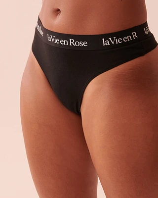 Culotte tanga coton et bande élastique logo