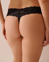 Wide Waistband Lace Thong Panty
