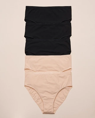 5-Pack Cotton High Waist Bikini Panty