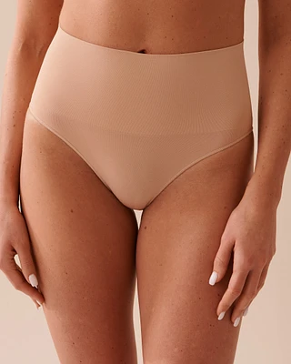 Culotte bikini taille haute maintien léger tissu sans coutures