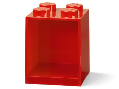 4-Stud Brick Shelf - Bright Red
