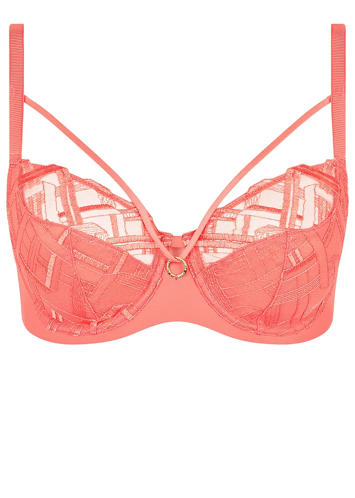 Graphic support bra with underwire