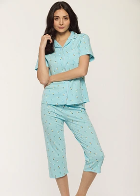 Capri Pyjama Set with Birds