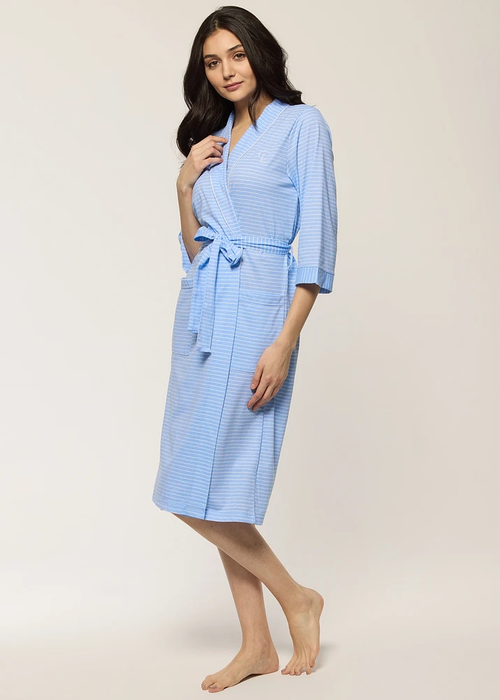 Longue robe de chambre avec rayures