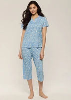 Ensemble pyjama capri avec fleurs Élora