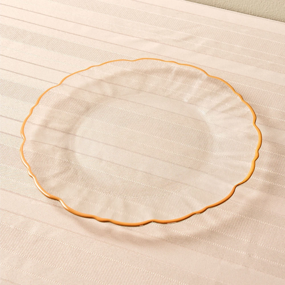 Elegance Orange Rim Dinner Plate - 27.5cm
