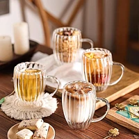 Ridge Double Wall Ribbed Mugs, Set of 2 - 350ml