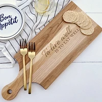 Maple Reversible Cutting Board with Handle by CL CUISILUXE - “To Live Well is to Eat Well”