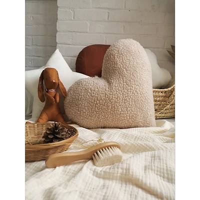 Heart Pillow - Beige