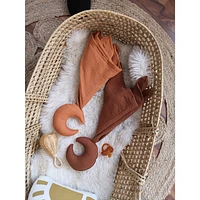 Baby Moon Security Blanket, Set of 2 - Rust & Brown