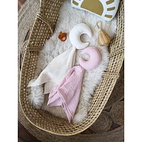 Baby Moon Security Blanket, Set of 2 - White & Pink