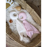 Baby Moon Security Blanket, Set of 2 - White & Pink