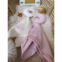 Baby Moon Security Blanket, Set of 2 - White & Pink
