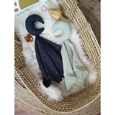 Baby Moon Security Blanket, Set of 2 - Sage & Navy