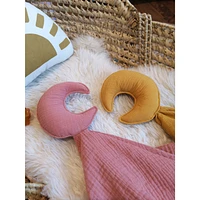 Baby Moon Security Blanket, Set of 2 - Pink & Mustard
