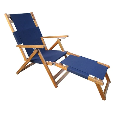 Portable Blue Lounge Chair with Leg Rest