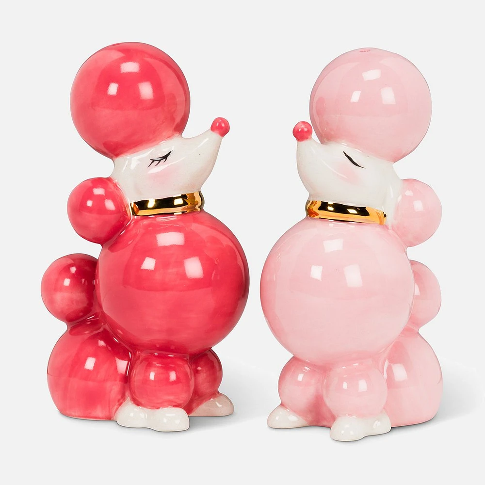 Pink Poodle Salt and Pepper Shaker Set