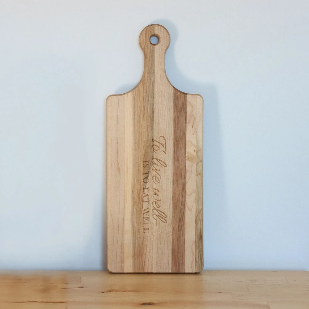 Maple Reversible Cutting Board with Handle by CL CUISILUXE - “To Live Well is to Eat Well”