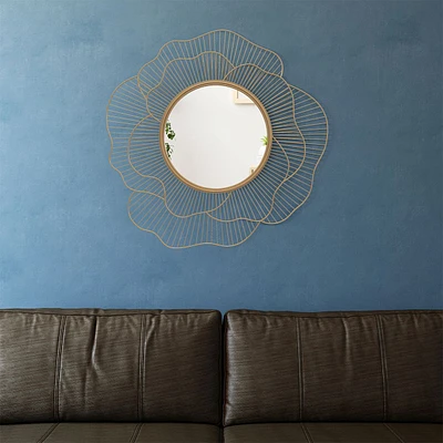 Asais Flower Mirror Gold