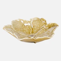 Ocher Ceramic Floral Platter