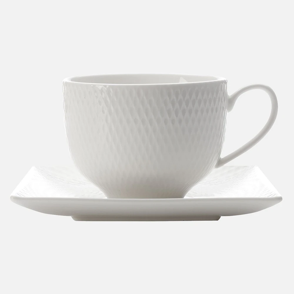 Maxwell & Williams Diamond Set of 2 Diamond Cups and Saucers