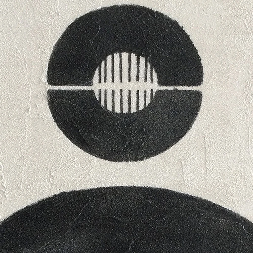 Ephemera Black and White Abstract Painting
