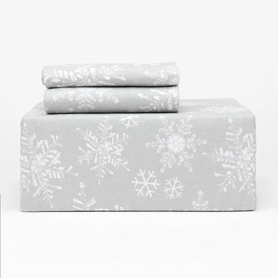 Frosty Snowflakes Flannel Sheet Set