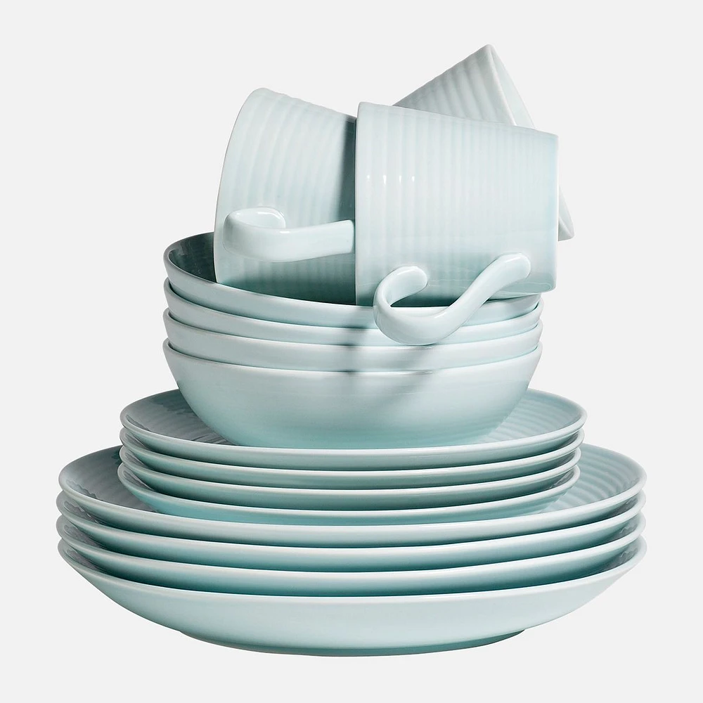 Gordon Ramsay Maze Blue 16-Piece Dinnerware Set