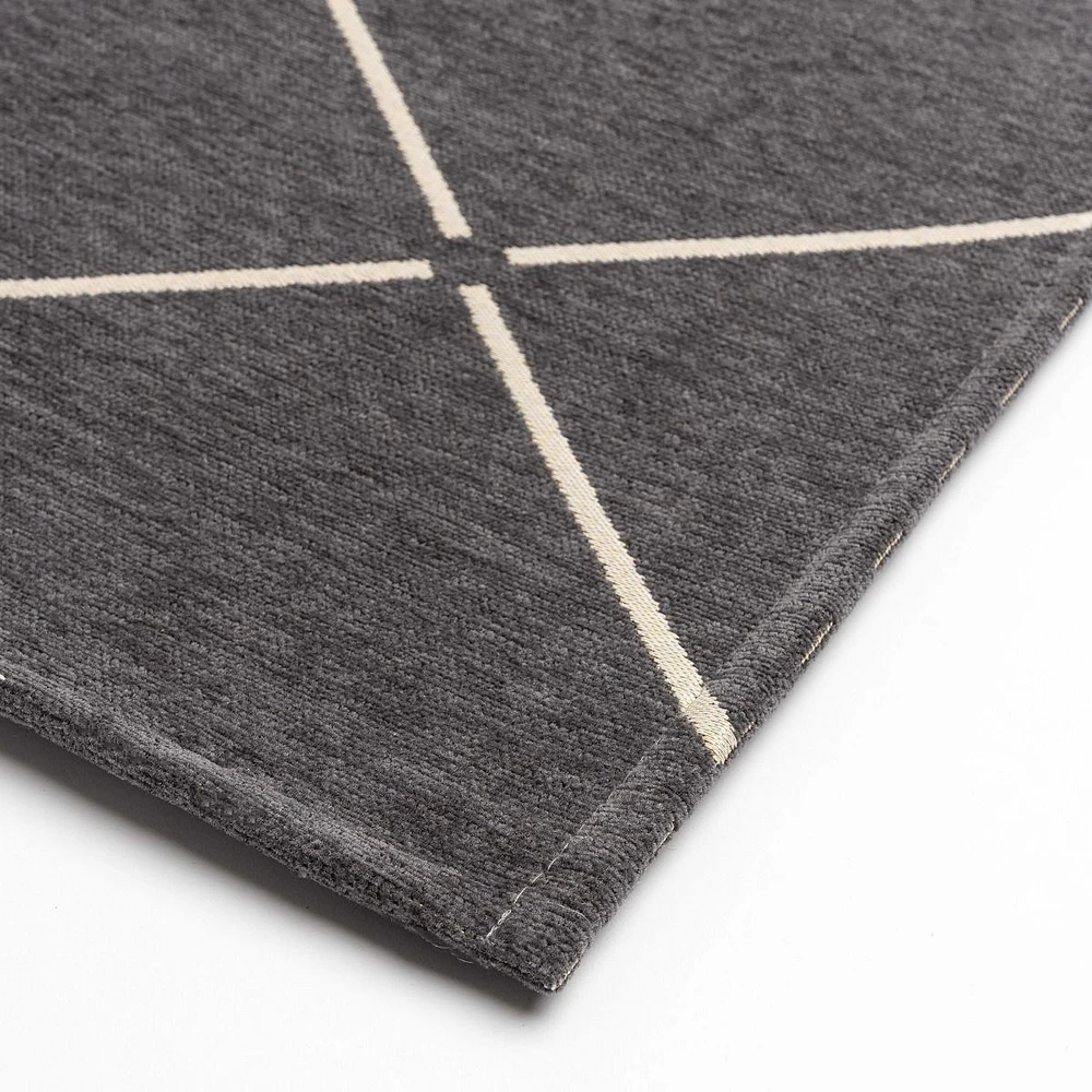 Loze Anti Slip Rug 20x28" - charcoal