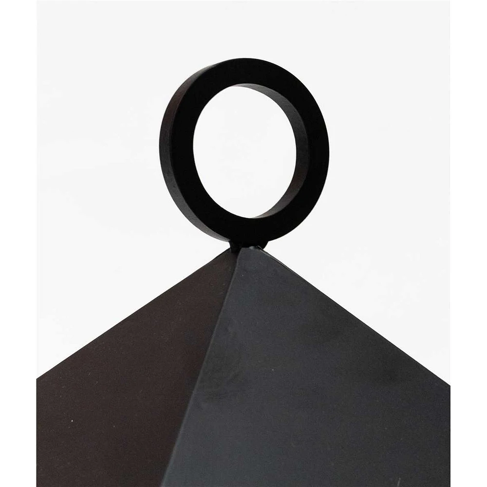 Lantern with 8" Led Light     Black