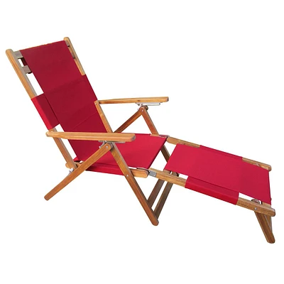 Portable Red Lounge Chair with Leg Rest