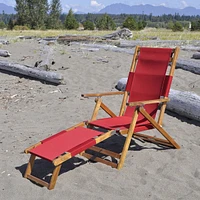 Portable Red Lounge Chair with Leg Rest