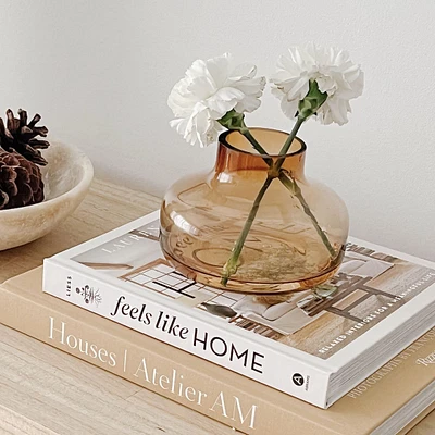 ''Beau'' Brown Bottle Glass Vase 4'' by Torre & Tagus
