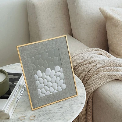 Linen Lined Gold-Trimmed Photo Frame by Torre & Tagus