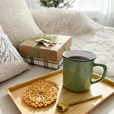 Forest Green Enamel Look Mug - 14 oz / 414 ml
