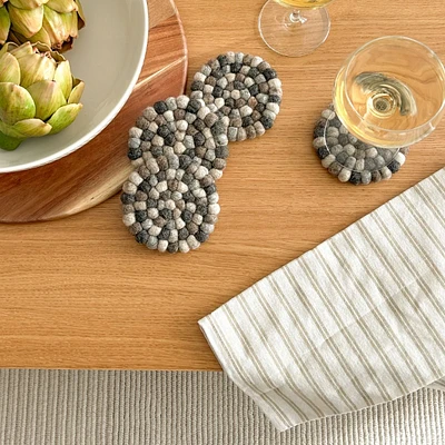 Wool Felt Ball Coasters by Torre & Tagus