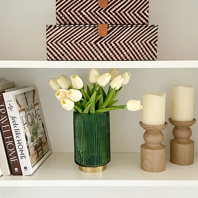 Adele Green Cylinder Vase by Torre & Tagus - 7.5