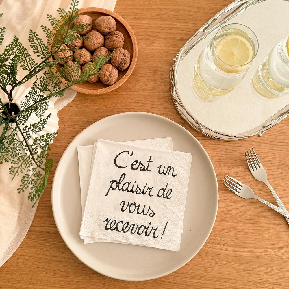 Lunch Napkins « Un Plaisir » - Pack of 20