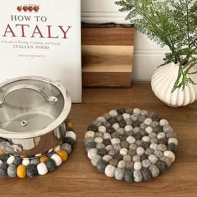 Wool Felt Ball Trivet by Torre & Tagus