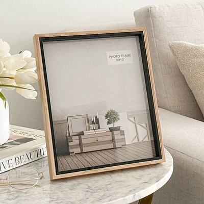 Natural Wood and Black Picture Frame - 8 x 10