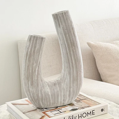 Torre & Tagus Alma Patina Horn Vase - 12", Brown